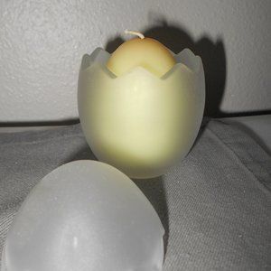 Egg Glass Candle Pastel Yellow